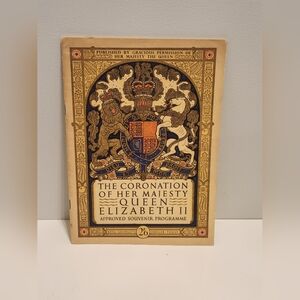 The Coronation Of Her Majesty QUEEN ELIZABETH II Souvenir Program 1953 UK Royal
